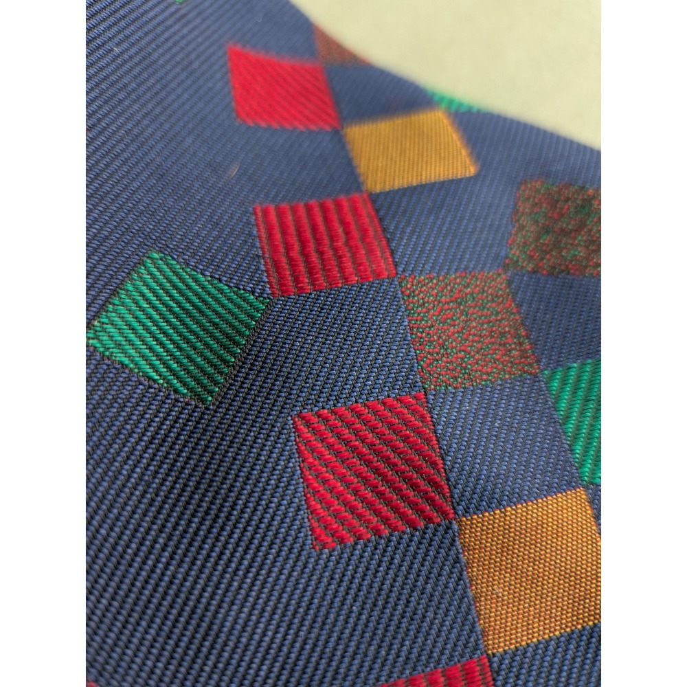 VTG Nottingham Silk Tie Mens Equestrian Horse Jockey Derby Geometric Blue 55x4 - Picture 9 of 13